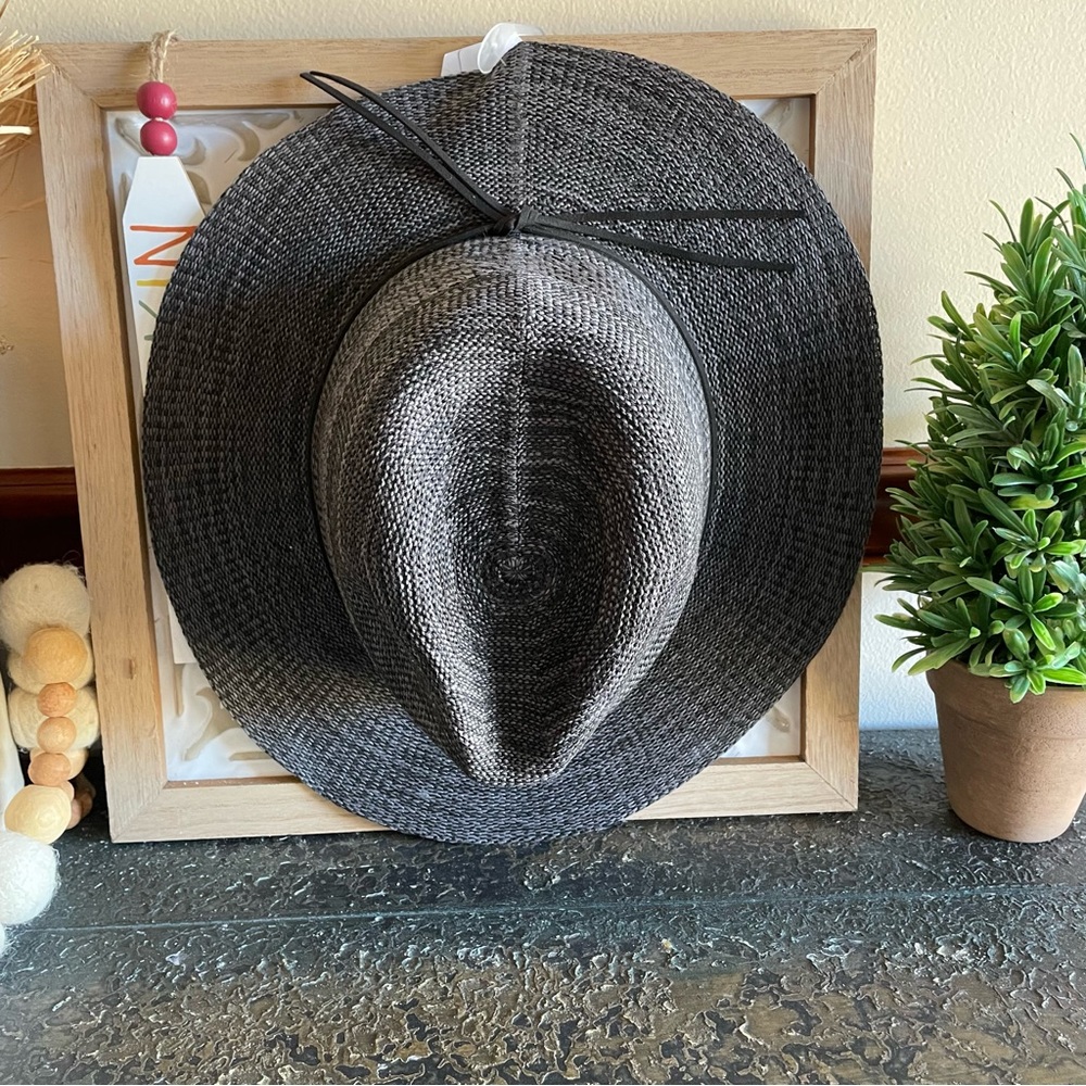 COPY - Foldable Gray Fedora with leather trim